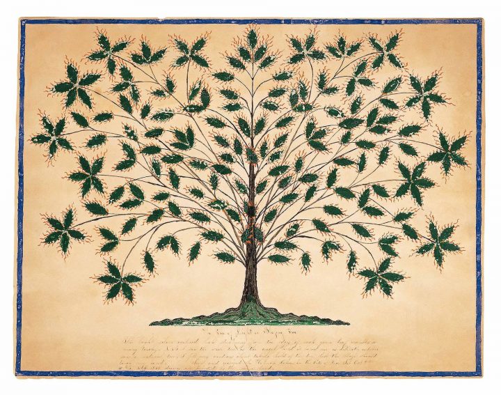 Hannah Cohoon, Tree of Life or Blazing Tree, 1845