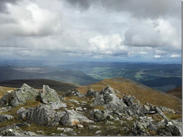 On the summit of Meall nan Aighean (3200 ft), above Loch Lyon in the Scottish Highlands