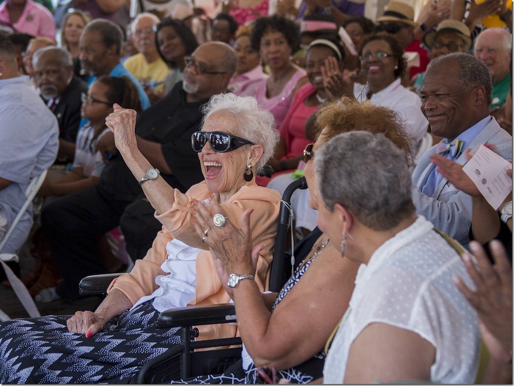 Katherine Johnson celebrates her 98th Birthday today August 26th and a historical marker and bench was unveiled to mark the occasion. The event took place by the Virginia Air and Space Center, NASA Langley’s visitor center in Hampton, Va.