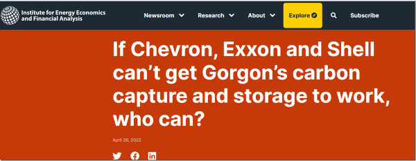 Jika Chevron, Exxon, dan Shell Tidak Dapat Mengerjakan Penangkapan dan Penyimpanan Karbon Gorgon, Siapa yang Bisa?  – Watts Up Dengan Itu?
