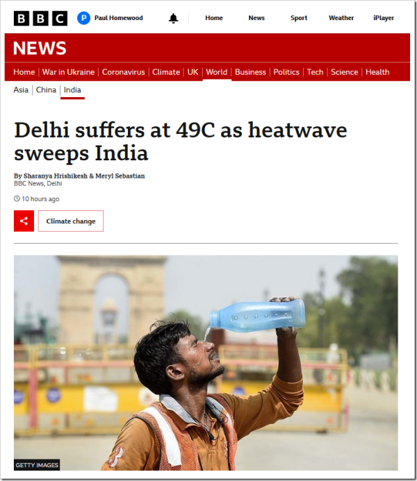 Gelombang Panas Semakin Memburuk di India?  Lebih Banyak Kebohongan BBC – Berani Dengan Itu?