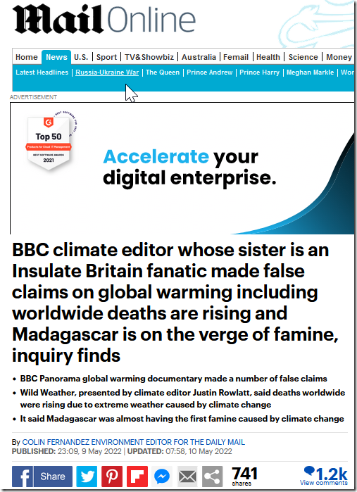 Editor Iklim BBC Membuat Klaim Palsu tentang Pemanasan Global–Mail – Menyukai Itu?